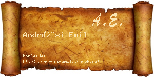 Andrási Emil névjegykártya