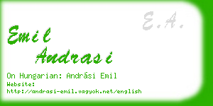 emil andrasi business card